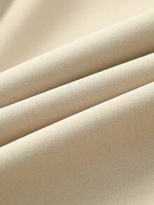 男士纯色学院风拉链连帽衫，左右上下拉链口袋，100% 涤纶，长袖带口袋，休闲日常穿着，宽松版型，无弹力针织面料，秋冬 - 杏色 - 查看 9