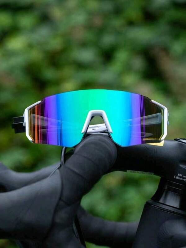 1pc Oversized Wraparound One-Piece Silicone Non-Slip Nose Pads Street Style Portable Sports Glasses For Riding Skiing Mountaineering Accessories Autumn Accessories Goggles