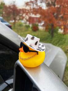 1pc Duck Design Car Ornament, Rubber Duck - Multicolor - View 8