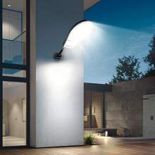80000LM Luz solar LED súper potente para exteriores de 300W/200W, lámpara de pared solar con 3 modos, sensor de movimiento y iluminación de para calles
