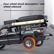 1 件 18 厘米长 x 7 厘米宽 x 6 厘米高 1:32 比例塔科马越野车模型，减震轮胎，逼真的声光效果，可拆卸配件，儿童玩具车，男孩生日礼物，儿童节日礼物