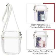 Clear Crossbody Bag, Stadium Approved Clear Bag For Concerts,Sporting Event For Women And Men Pvc Bag