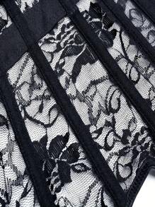 带吊袜带的胸下束身内衣，短躯干塑身器，前开合无肩带束腰