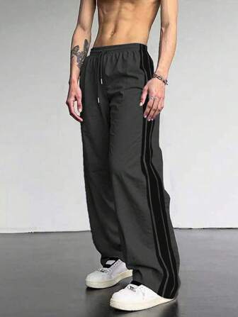 1pc Men's Simple Fashion Stylish Casual Comfortable Breathable Cooling Sport Workout Outdoor Commute Holiday Easter Pocket Color Block Splice Long Pants, Spring/Summer/Autumn/Winter, Fall