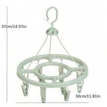 1pc Round Clothes Drying Rack, 12 Clips Plastic 360-Degree Windproof Hanging Lingerie & Socks Laundry Hanger, Multifunctional Clothing Organizer For Closet Organization