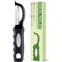 Swivel Vegetable Peeler, Potato Peeler With Blemish Remover, Veggie Peeler With Sharp Stainless Steel Blades, Fruit Peeler With Comfortable Handle For Kitchen - 黑色 - 查看 1
