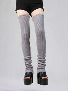 1 đôi tất dệt kim sọc dọc cao đến giữa bắp chân/đầu gối dành cho nữ, có nhiều màu sắc và kích cỡ, thích hợp để mặc hàng ngày, dự tiệc, hẹn hò và biểu diễn trên sân khấu, Y2k, ấm áp - Nhiều màu - Xem 13