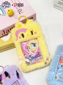 MY LITTLE PONY Girls' Plush Card Holder Card Cover Unicorn & Rainbow Dash Cute Campus ID Wallet With Decorative Keychain, Meal Cards, Document Set, Student's Good Item Fashion Decoration For Christmas Gift For Holiday For Women & White-Collar Workers - Multicolor - View 7