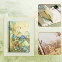 160 页玫瑰字母 3D 封面日记本，复古精装卡通磁扣记事本，高品质彩色内页