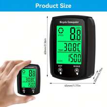 1 pieza Computadora de bicicleta multifuncional con cable, velocímetro y odómetro de bicicleta, pantalla táctil LCD, con soporte de escritorio, alfombrilla antideslizante de silicona y correa de nailon, retroiluminación, termómetro, análisis de datos profesional, regalo para ciclistas, adecuado para bicicleta de carretera y bicicleta de montaña en verano