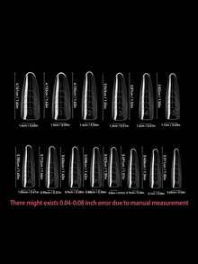 140 szt. przezroczystych podwójnych form do żelu polimerowego, klasyczne migdałowe formy do paznokci, do żelu budującego, przedłużania paznokci, salon kosmetyczny - Przezroczysty - Zobacz 4