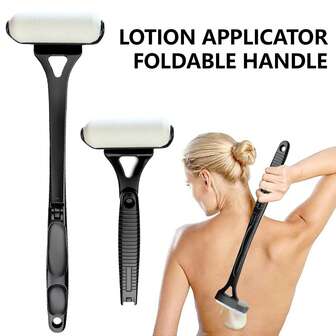 1 pièce Applicateur de lotion pliable à long manche pour le dos et le corps, outil de massage idéal pour la crème solaire et les crèmes