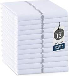 Juego de Paños de Cocina 100% Algodón, Superabsorbentes, 6 Piezas - Raya gris - Ver 1