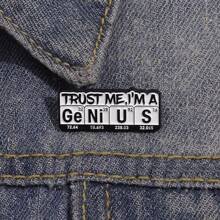 1入時尚創意化學元素周期表設計徽章中性夾克配件,極簡風胸針 - 彩色 - 查看 8