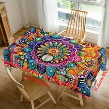 1pc Bohemian Mandala Tablecloth - Vibrant Multicolor Rectangular Polyester Fabric, Suitable For Restaurant, Kitchen, Picnic Decor And Gifts, Durable Woven Decorative Tablecloth, Kitchen Dining Table Accessory, Woven Textile - Multicolor - View 13