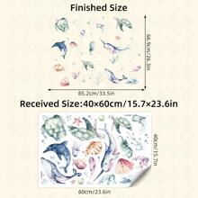 Kids Wall Stickers Cartoon Ocean Animals Educational Back To School Children's Room Decor Bathroom Home Decoration