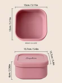 1pc Personalized Customization Name Silicone Children Lunch Box Single Compartment Dinner Plate Portable Kids Food Storage Box Custom Kids Tableware, Back To School, Bento Lunch Box - Multicolor - View 8