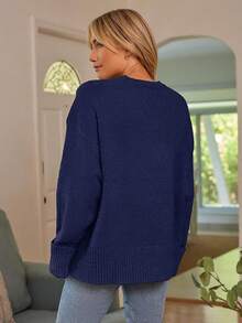 Women's Oversized Sweaters Fuzzy Chunky Warm Pullover Sweater/Vacation Outfits Women/Valentine Outfits For Women - 藏蓝色 - 查看 5