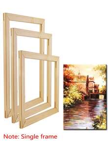 1 pièce de cadre photo en bois assemblé par mortaise et tenon de couleur bois naturel / Cadre photo en bois fait main DIY / Cadre photo en bois de tailles multiples / Cadre photo en bois de grande taille - Multicolore - Voir 4