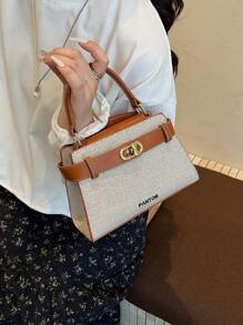 New Autumn/Winter High-End Niche Design Contrast Color Mini Metal Buckle Handbag, Shoulder Bag, Crossbody Bag