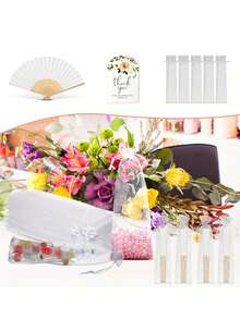 3/15/30pcs/Set Pink Wedding Paper Fan Set | Ladies' Folding Fans With Thank You Tags And Tulle Bags - Bridesmaid Gifts, Bridal Dance Props, Wedding Decorations, Party Accessories, Bachelor Party Photo Props, Perfect Wedding Favors