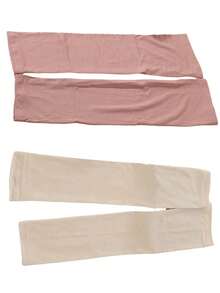 1 paire de nouveaux manchons de protection contre le soleil de couleur unie et fins, à bord régulier et étroit, anti-UV, légers pour le milieu du bras - Multicolore - Voir 16