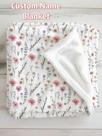 1 Stück personalisierte Wildblumen Decke, individualisierbare niedliche Decke, perfektes Valentinstags Geschenk, geeignet für Büro, weich & bequem, passend für Bett, Sofa, Büro, Outdoor Camping Reise, Feiertags kreatives Geschenk, Geburtstag, Mädchen, Teenager, Abschluss, Hochzeitsgeschenk für den Partner, Krankenhaus Decke, Geschenk für sie, Tochter, Freundin