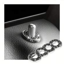 4 chiếc vòng trang trí khóa cửa xe bằng hợp kim kẽm đính đá Rhinestone, dùng để trang trí nội thất, trang trí nắp cửa - Nhiều màu - Xem 7
