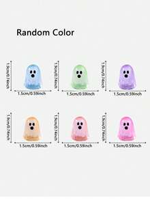 12 piezas/6 piezas Decoraciones mini de resina de fantasmas que brillan en la oscuridad, accesorios de decoración DIY, ornamentos de micro paisaje mini, adecuados para decoración de fiestas, decoración de Halloween, regalos festivos, decoración del hogar