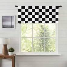 2pcs Minimalist Pink And White, Black And White Two-Tone Color Blocking Plaid Blackout Curtains-Rod Pocket Design For Privacy And Easy Installation For Bedroom,Living Room,Bathroom And Other Daily Decoration,Machine Washable Polyester - Multicolor - View 17