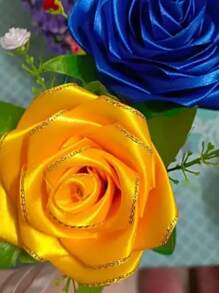 1pc 4cm Gold Ribbon, Ribbon, Colorful Ribbon, Ribbon For Wedding Cake Decoration, Chair Back, Gift Wrapping, DIY - Multicolor - View 2