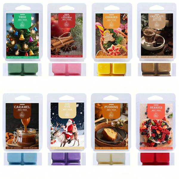 Scented Soy Wax Cubes/Cakes - Raw Value For Home Fragrances For Candle Wax Warmer - Refreshing Scents For Your Space: Dessert, Gingerbread, Fruit, Caramel, Coffee, Cinnamon Apple, Tree, Eve