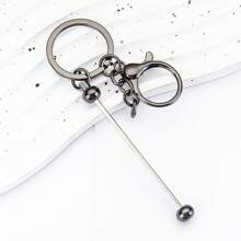 6pcs Rose Gold Beaded Keychain/Metal Pendant/DIY Craft Jewelry/Holiday Gift - Rose Gold - View 9