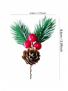 10 件迷你松果圣诞 DIY 配件礼盒装饰，逼真人造花圣诞家居桌面装饰