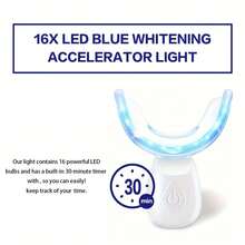 Teeth Whitening Accelerator Lamp, Featuring Powerful LED Lamp, Personal Care Accessory, For Home Or Travel Use - White - View 9