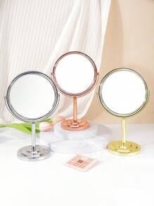 1pc Round Mirror Paper Box Packed, Stainless Steel Desktop Makeup Mirror Decoration, Flipable Mirror Tabletop Double-Sided HD Vanity Mirror, Packaging In Paper Box,Makeup,Cheap,Room Decor,Vanity,Travel,Bedroom,Makeup Accessories,Mirror,Vanity Mirror,Cheap,Stocking Stuffers,Makeup,Makeup Tools,Cheap Stuff,Gifts,Gifts For Women,Christmas Gifts - Multicolor - View 4