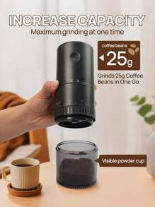 Brutelle 1pc Coffee Grinder USB Rechargeable Electric Coffee Grinder Adjustable Coarse And Fine Grinding Machine Suitable For Home Office Coffee Corner School
