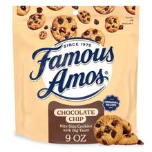Famous Amos Chocolate Chip Cookies, Original Recipe Bite-Size Cookies With Semi-Sweet Chocolate Chips, 9 Oz