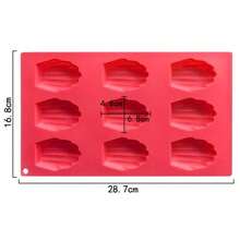 1入組馬德蓮小蛋糕盤,18孔矽膠馬德蓮模具,貝殼形烤模,適用於小蛋糕、巧克力、餅乾,烘焙工具、廚房小工具、廚房配件、家用廚房物品 - 紅色 - 查看 8