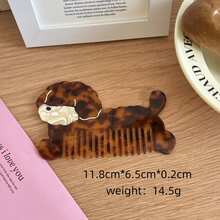 1pc Cute Student Hair Comb, Cartoon Design Thick Acrylic Anti-Static Comb, Dog Decor Hair Accessory, Portable Straight Hair Brush, Cartoon Bear Animal Shaped Comb, Creative Fashion Student Portable Straight Hair Brush, High Quality Thick Dog Comb, Cute Cartoon Animal Acrylic Portable Pocket Comb For Women, Hair Accessories, Hair Styling Kit, Hair Tool Kit, Home Beauty Women Accessory Gifts