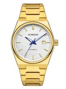 OCHSTIN Herren Goldene Uhr, Luxus Edelstahl Uhr, personalisierte vollautomatische mechanische Uhrwerk Armbanduhr, klassische Herrenuhren