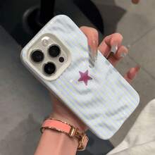 Funda protectora minimalista de TPU suave con diseño de cráter de meteorito. Compatible con phone 16 Pro, 15 Plus, 14, 13, 12 y 11. J28CBW222 - Colores mixtos 4 - Ver 1
