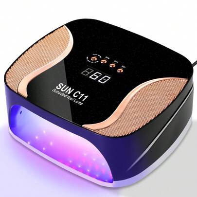 Diamond Black UV Nail Lamp, Model C11, With Auto Sensor, 4 Timer Settings, Suitable For All Gel Nail Polish, For DIY Manicure At Home Or Salon, Great Gift For Valentine's Day Or Christmas