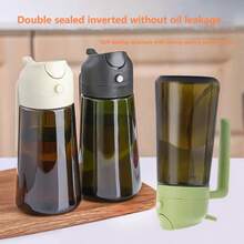 1PCS Barbecue Sprayer, Spray Bottle, Premium Olive Oil Sprayer Oil Pot, Light Resistant 2-In-1 Premium Glass Bottle Body, Can Spray Or Pour, Suitable For Barbecue, Kitchen, Outdoor, Label Stickers, Multiple Color Choices - trắng - Xem 2