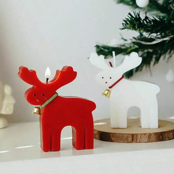 Molde de vela DIY, molde de vela de reno navideño, decoración del hogar, aromaterapia, centro de mesa navideño, molde de silicona