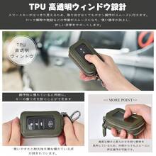 キーケース スマートキーケース キーホルダー カラビナ付き 2個収納 本革 コンパクト ダブルファスナー クリア窓 窓付き お洒落 柔らかい プレゼント メンズ レディース - ブラック - チェックする 6