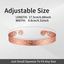 1 Peça / Conjunto Pulseira Magnética de Cobre para Mulheres e Homens, Pulseira de Bracelete de Cobre de Design Simples, Cobre com 6 Ímãs, Anel de Cobre para Homens, Pulseiras Magnéticas Ajustáveis Presentes de Joias