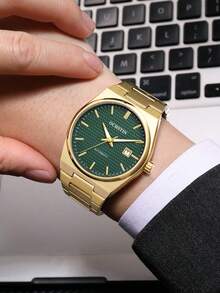 OCHSTIN Herren Goldene Uhr, Luxus Edelstahl Uhr, personalisierte vollautomatische mechanische Uhrwerk Armbanduhr, klassische Herrenuhren