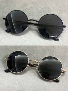Classic Retro Hip Hop Circular Polarized Glasses, Men's Metal Fashion Glasses Casual Fashion Glasses Accessories, Suitable For Vacation Travel, Driving, Fishing, Beach Party, Music Festival, Costume Play Decorative Props, Ideal For Own Use Or Gift. For Summer Beach Vacation,Outdoor,Travel