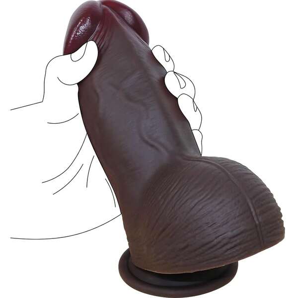 1pc 2.36" Diameter Huge Thick Dildo Sex Toy For Adult Realistic Silicone Fake Penis Dildo With Strong Suction Cup For Vaginal G-Spot Stimulation Dick Adults Toys For Men And Women Couples Pleasure